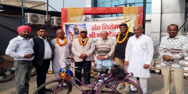 महाराष्ट्र से चली श्री नामदेव महाराज की साइकिल व रथयात्रा पहुंची फतेहाबाद, हुआ भव्य स्वागत