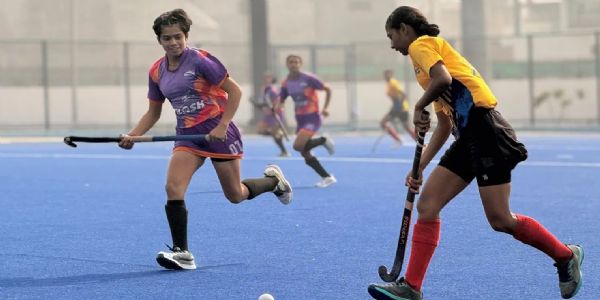 मैच के दौरान एक्सन में खिलाड़ी (फोटो- हॉकी इंडिया) मैच के दौरान एक्सन में खिलाड़ी (फोटो- हॉकी इंडिया)