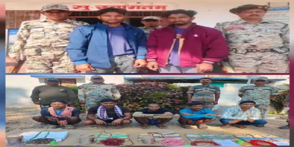 विस्फोटक के साथ 7 नक्सली गिरफ्तार