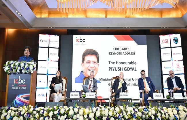 इंडो-कैनेडियन वाणिज्य चैंबर को संबोधित करते पीयूष गोयल