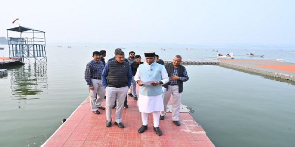 खेल मंत्री सारंग ने किया स्थल निरीक्षण