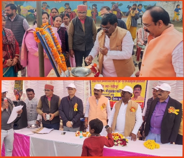 प्रतियोगिता का दीप प्रज्वलित कर शुभारंभ करते भाजपा जिलाध्यक्ष मुखलाल पाल