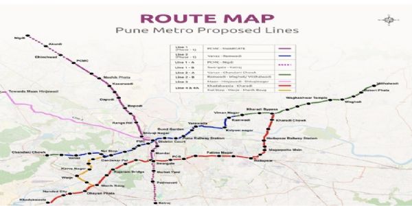 पुणे मेट्रो फेज 2 का नक्शा