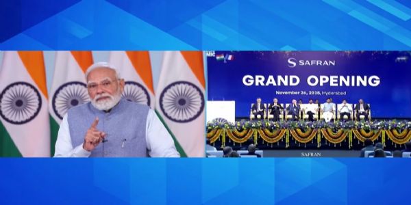 प्रधानमंत्री ने वीडियो कॉन्फ्रेंसिंग से सफ्रान एयरक्राफ्ट इंजन सर्विसेज इंडिया (एसएईएसआई) सुविधा केंद्र का उद्घाटन किया।
