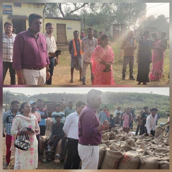 कलेक्टर ने किया बड़ांजी धान खरीदी केंद्र का किया औचक निरीक्षण