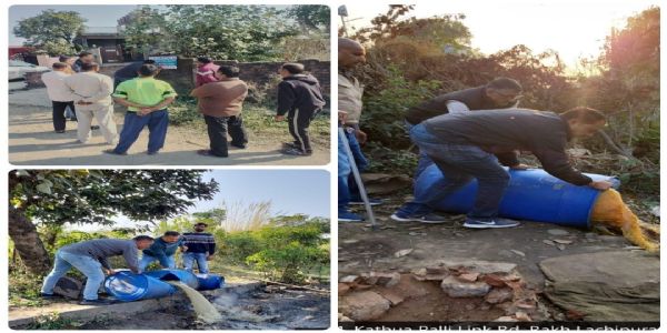 आबकारी रेंज कठुआ का अवैध शराब के विरुद्ध अभियान जारी, 1100 किलोग्राम लाहन नष्ट की