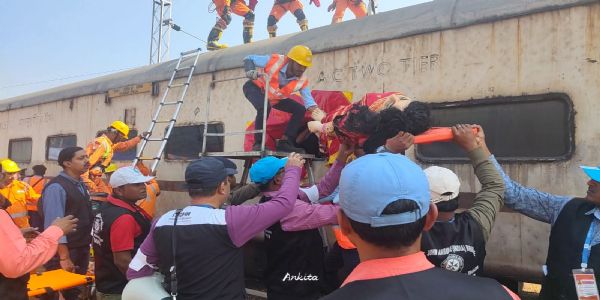 गोपीनाथपुर नीलगिरि यार्ड में रेल दुर्घटना परिदृश्य का अभ्यास