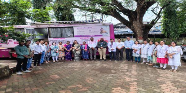 कैंसर निदान चलित वैन से,जिला शल्य चिकित्सक पवार ने कहा- ग्रामीण क्षेत्रों हेतू वरदान