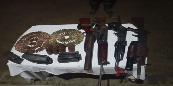 Image of the arms, ammunition recovered in Manipur. Image of the arms, ammunition recovered in Manipur.