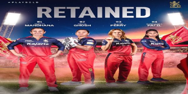 डब्ल्यूपीएल 2026 से पहले आरसीबी ने घोषित किए रिटेंड खिलाड़ी डब्ल्यूपीएल 2026 से पहले आरसीबी ने घोषित किए रिटेंड खिलाड़ी