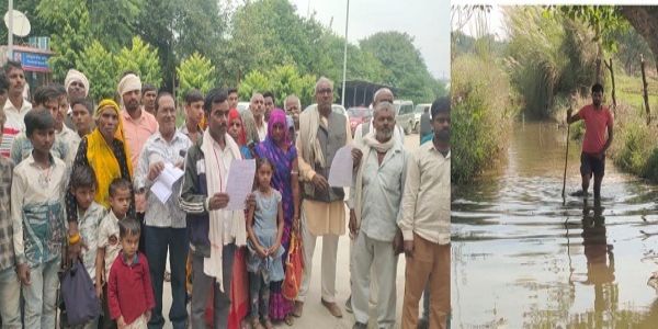 मुरैना : दबंगों ने आवागमन का रास्ता किया बंद, गंदा पानी कच्चे रास्ते पर मोड़ा