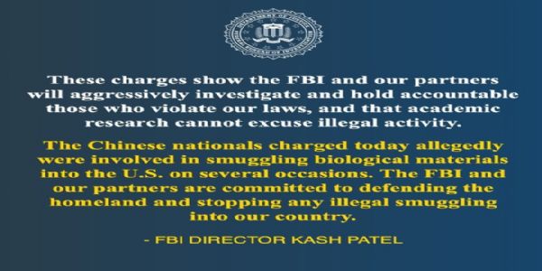 एफबीआई ने एक्स पोस्ट पर दी यह जानकारी। एफबीआई ने एक्स पोस्ट पर दी यह जानकारी।