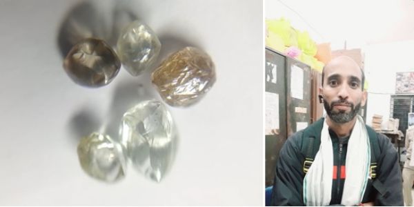 पन्नाः फिर चमकी एक व्यक्ति की किस्मत, एक साथ मिले पांच हीरे