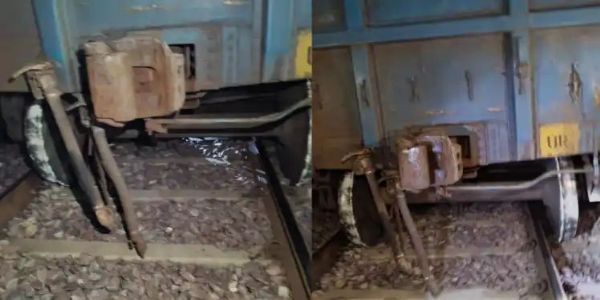 मालगाड़ी के पहिये पटरी से उतरे, जांच शुरू