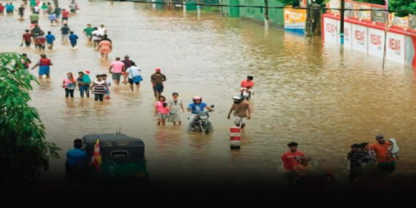 श्रीलंका में चक्रवाती तूफान दित्वा के प्रभाव से समुद्र के तटीय इलाके जलमग्न हो गए हैं। फोटो -सीलोन टुडे