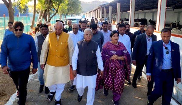 राज्यपाल मंगुभाई पटेल ने किया गौवंश का पूजन मुरारीलाल तिवारी गौशाला का किया भ्रमण
