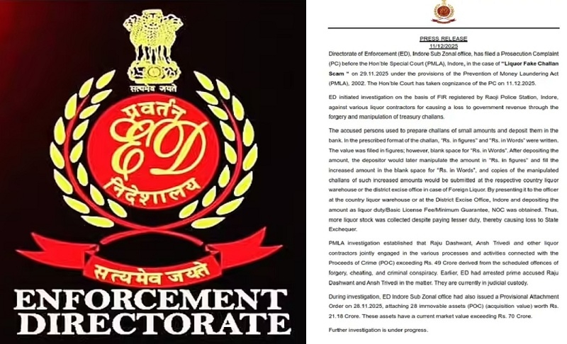 ईडी की प्रेस रिलीज ईडी की प्रेस रिलीज