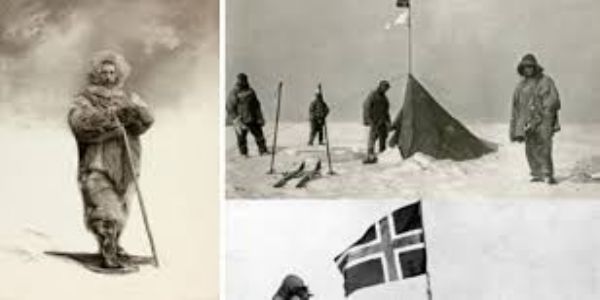 रोआल्ड एमंडसन ने दक्षिणी ध्रुव पर कदम रखा रोआल्ड एमंडसन ने दक्षिणी ध्रुव पर कदम रखा