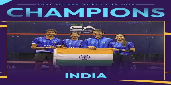 पहली बार एसडीएटी स्क्वैश वर्ल्ड कप में भारत को मिली जीत पर राष्ट्रपति, उपराष्ट्रपति ने दी बधाई