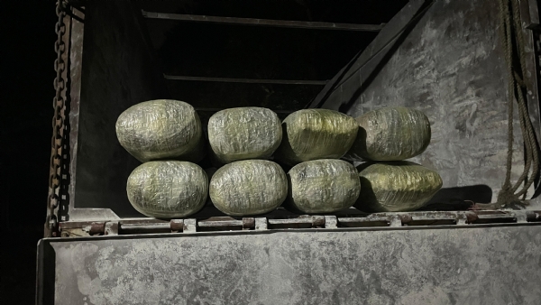 जेटिया थाना क्षेत्र में जब्त गांजा के साथ पुलिस अधिकारी जेटिया थाना क्षेत्र में जब्त गांजा के साथ पुलिस अधिकारी