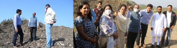 उप मुख्यमंत्री अरुण साव और महापाैर मीनल चाैबे डंप-साइट का निरीक्षण करते हुए उप मुख्यमंत्री अरुण साव और महापाैर मीनल चाैबे डंप-साइट का निरीक्षण करते हुए