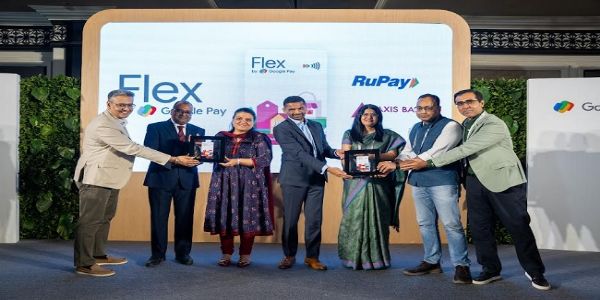 गूगल पे फ्लेक्स एक्सिस बैंक क्रेडिट कार्ड के लॉन्चिंग का जारी फोटो