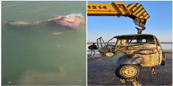 राजगढ़ः चार माह पूर्व ढ़ाबा के सामने से चोरी हुआ आटो दूधी नदी में मिला