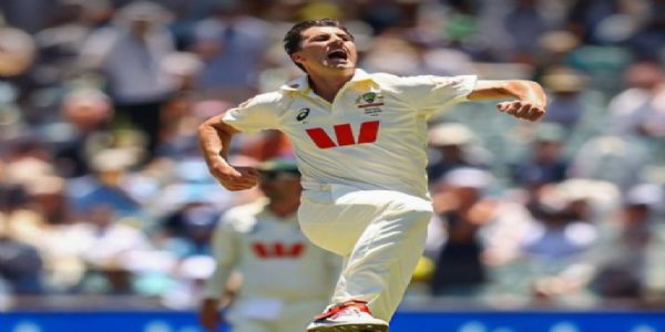 ऑस्ट्रेलियाई कप्तान पैट कमिंस विकेट लेने के बाद खुशी मनाते हुए