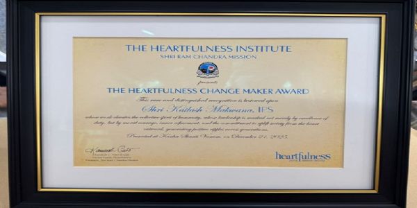 मप्र के डीजीपी कैलाश मकवाणा को प्रथम ‘हार्टफुलनेस चेंज मेकर अवार्ड’