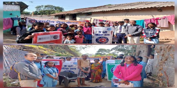 एनएसएस ने चलाया सुरक्षित पारा सुरक्षित लईकामन अभियान, लगाए पोस्टर