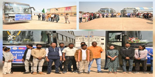 युवा महोत्सव में शामिल हाेने बस्तर के 52 सदस्यीय दल काे बस्तर सांसद ने किया रवाना