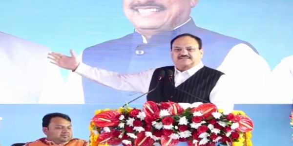 केंद्रीय मंत्री जेपी नड्डा ने धार में मेडिकल कॉलेज के शिलान्यास समारोह को संबोधित किया