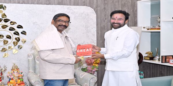 मुख्यमंत्री हेमन्त सोरेन से केंद्रीय मंत्री जी किशन रेड्डी ने की मुलाकात