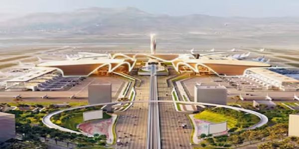 नवी मुंबई अंतरराष्ट्रीय एयरपोर्ट के लोगो का प्रतीकात्मक चित्र नवी मुंबई अंतरराष्ट्रीय एयरपोर्ट के लोगो का प्रतीकात्मक चित्र