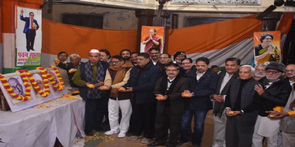 मालवीय एवं बिजली पासी जयंती व राजगोपालाचारी पुण्यतिथि पर कांग्रेसियों ने दी श्रद्धांजलि