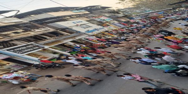 चुनाव परिपेक्ष में ठाणे टाउन पुलिस के रूट मार्च में 75 अधिकारी सहभागी