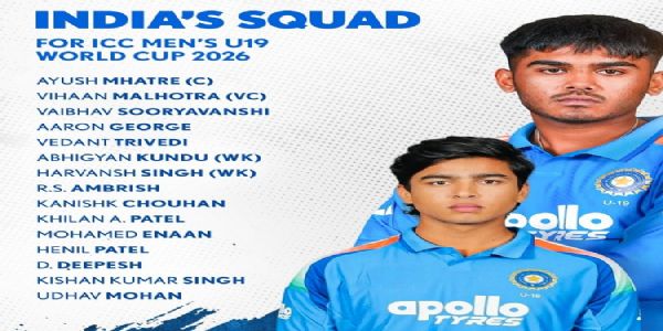 (अपडेट) भारत की अंडर-19 टीम का ऐलान: दक्षिण अफ्रीका दौरे पर सूर्यवंशी कप्तान, विश्व कप में आयुष म्हात्रे संभालेंगे कमान