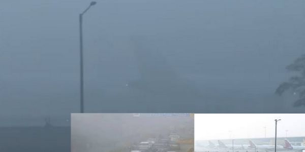 दिल्‍ली एयरपोर्ट पर छाया घना कोहरे का प्रतीकात्‍मक चित्र