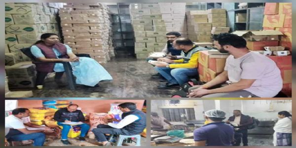 जगदलपुर : संदिग्ध 183 खाद्य पदार्थों की माैके में जांच व 13 नमूने के जांच के लिए प्रयोग शालाओं भेजे गये