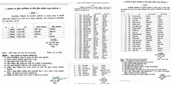 छत्तीसगढ़ में आधी रात चार टीआई, 18 एसआई और 37 एएसआई  का स्थानांतरण