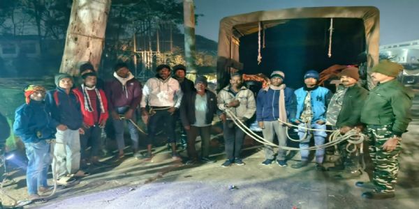 पुलिस ने 58 गौवंशीय पशुओं के साथ नौ तस्कर को किया गिरफ्तार
