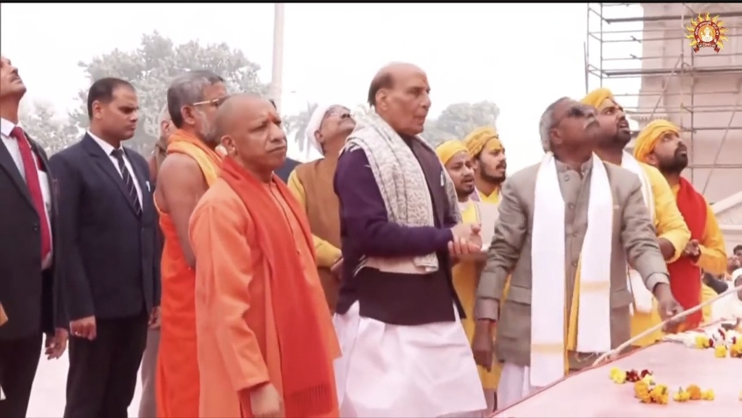 श्री रामजन्मभूमि में रक्षा मंत्रीमां अन्नपूर्णा मन्दिर मे करेंगे ध्वजारोहण