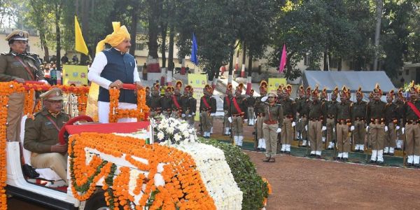 मप्र होमगार्ड एवं नागरिक सुरक्षा के स्थापना दिवस समारोह की तस्वीर