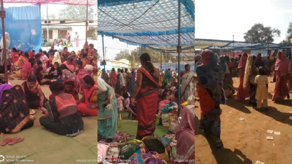 जनसुनवाई का विरोध में डटे लोग जनसुनवाई का विरोध में डटे लोग