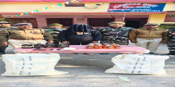 शराब, मादक पदार्थ एवं अवैध हथियार के साथ एक गिरफ्तार