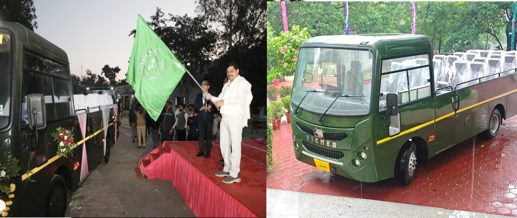 मुख्‍यमंत्री डॉ मोहन यादव ने  पन्ना नेशनल पार्क से पर्यटकों की जंगल सफारी के लिए 10 वीविंग कैंटर बसों को हरी झंडी दिखाकर रवाना किया