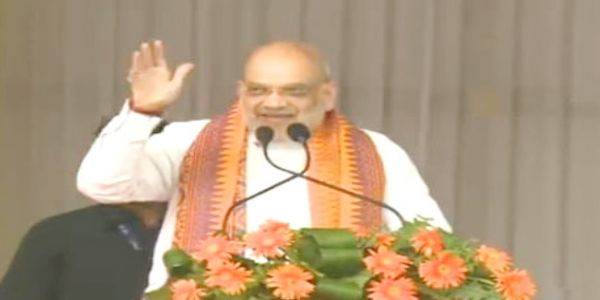 ऑल बोडो स्टूडेंट्स यूनियन के सम्मेलन को संबोधित करते केन्द्रीय गृह मंत्री अमित शाह।