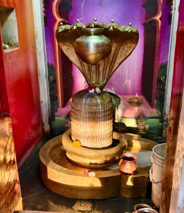 चित्तौड़गढ़ शहर में स्थित हजारेश्वर महादेव मंदिर में भोलेनाथ का सूर्य की किरणों से हुआ अभिषेक।