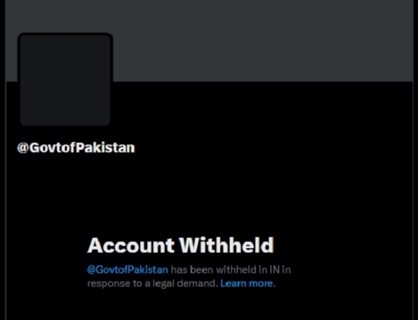 पाकिस्तान सरकार का आधिकारिक एक्स अकाउंट अब भारत में ऐसा नजर आ रहा है।