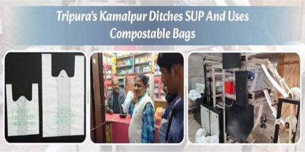 कमालपुर नगर पंचायत विकल्प के तौर पर पीबीएटी से बने कम्पोस्टेबल बैग के उपयोग को दे रही बढ़ावा